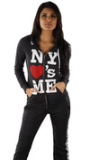 Local Celebrity NY Loves Me Hoodie in Charcoal