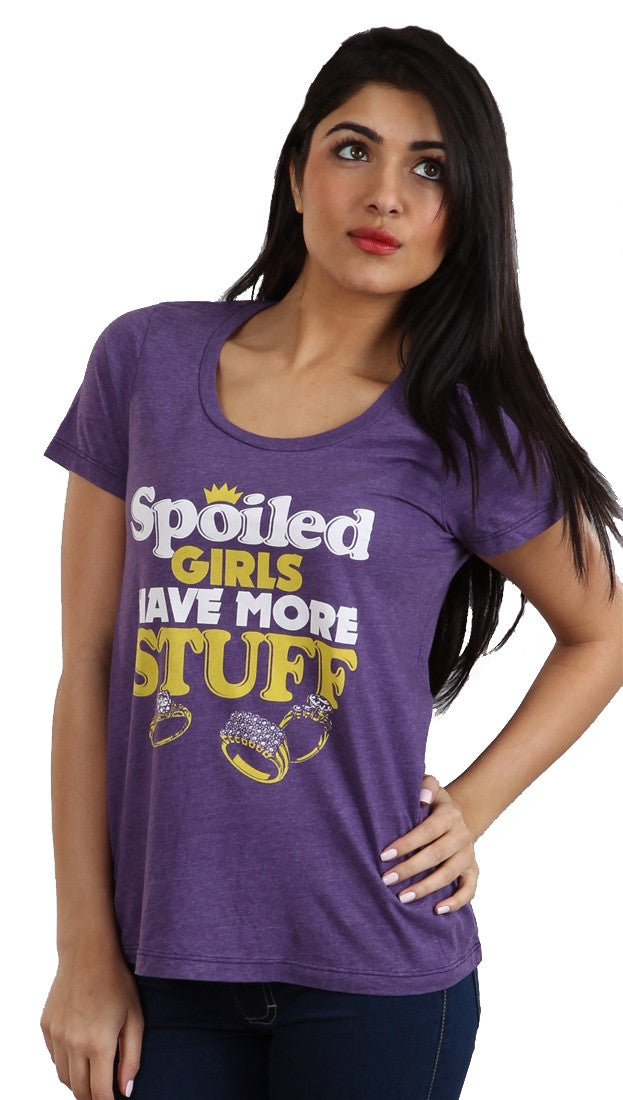 Local Celebrity Spoiled Girls Boyfriend Tee in Purple