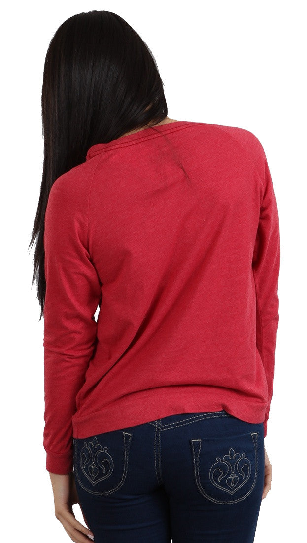 Local Celebrity Womens Not A Flirt Long Sleeve Tee Shirt in Red