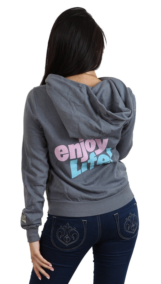 Local Celebrity Womens Enjoy Life Zip Up Hoodie Slate Grey 