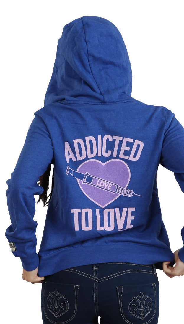 ocal Celebrity Womens Addicted To Love Hoody in Royal Blue 