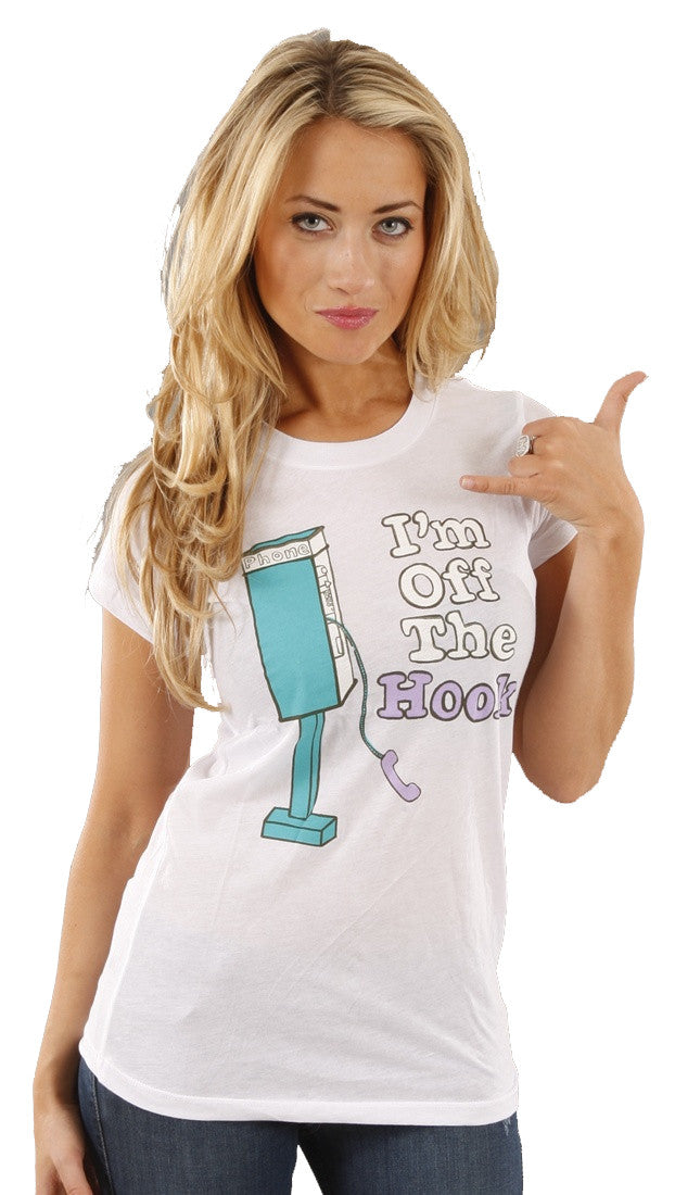  	Local Celebrity I'm Off The Hook Telephone Tee Shirt White 