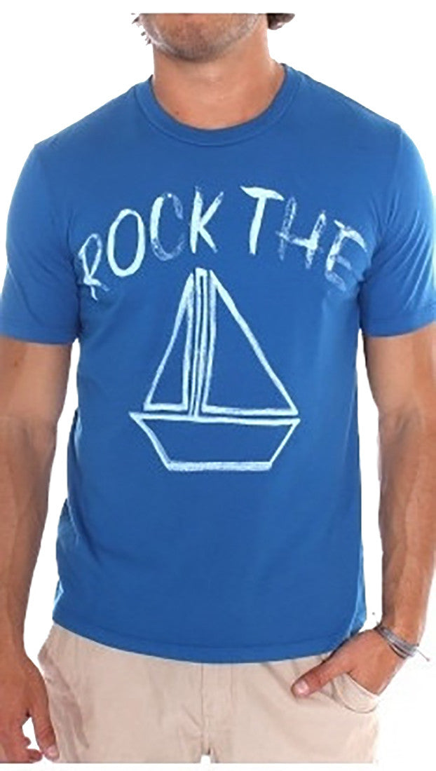 Local Celebrity Mens Rock the Boat Crew Neck Tee Shirt in Royal Blue 