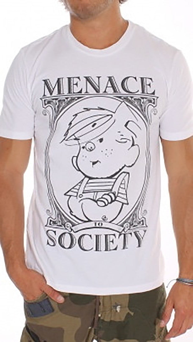 Local Celebrity Mens Dennis The Menace To Society Crew Neck Tee Shirt White 