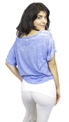 Local Celebrity Womens Love Is My Drug Oversized Crop Top Shirt in Sea Blue 