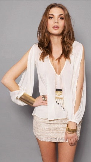 Lovers + Friends Daydream Blouse in White - As seen on Kristin Cavallari