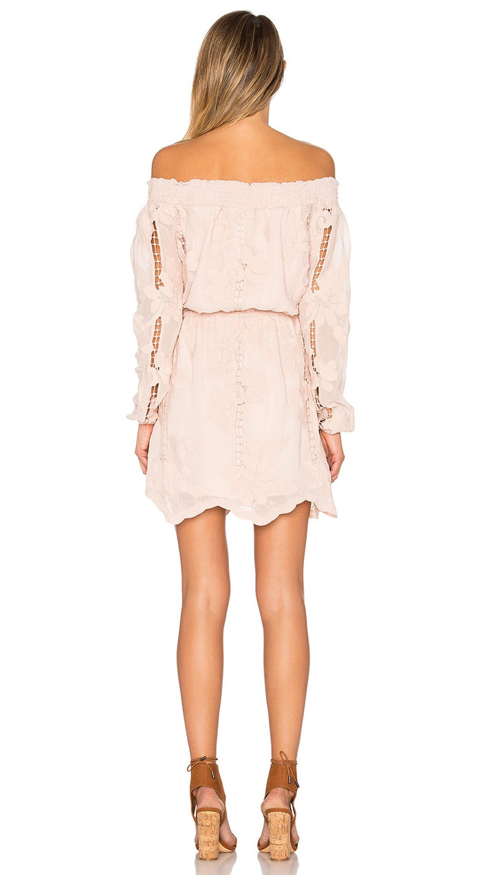 Lovers + Friends Kory Off Shoulder Summer Dress Nude 