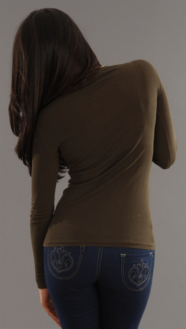 Luxury Crew Neck Long Sleeve in Brown