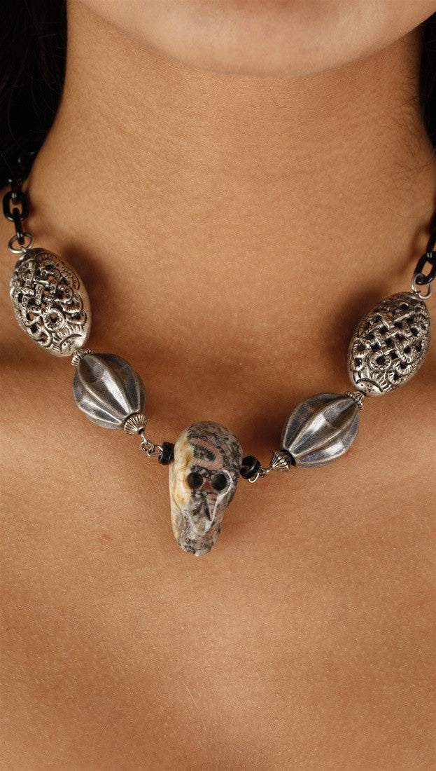 Lynnie B. Multi-Colored Skull Chain Necklace