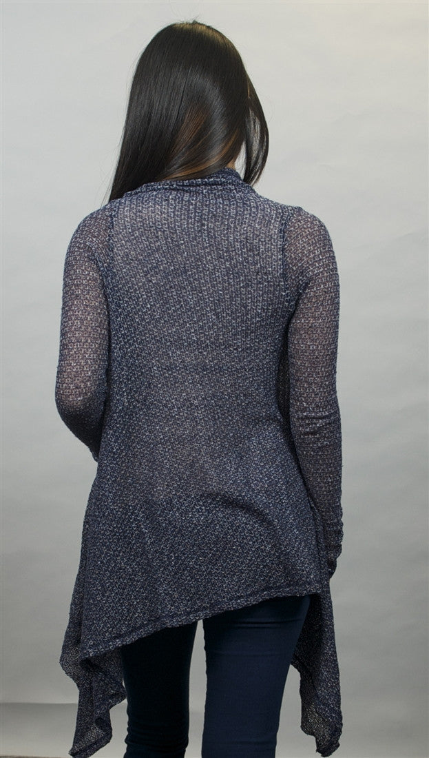 Michael Lauren Issac Long Sleeved Cardigan in Navy