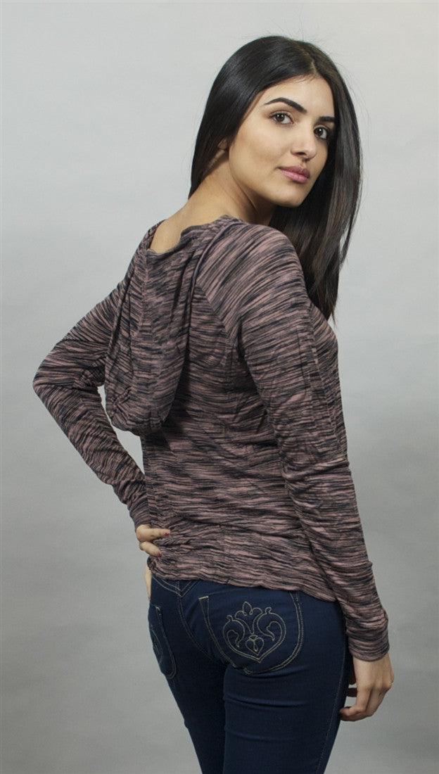 Michael Lauren Ross Pullover w/ Hood in Rosewood