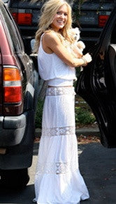 Michelle Jonas Long Hippie Skirt in White