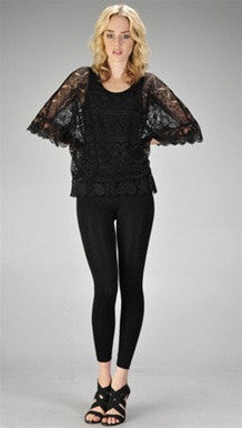 Miilla Sheer Lace Top in Black