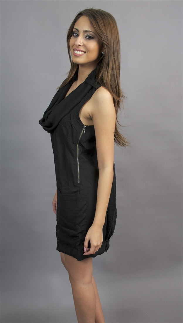 Miilla Cowl Neck Dress in Black