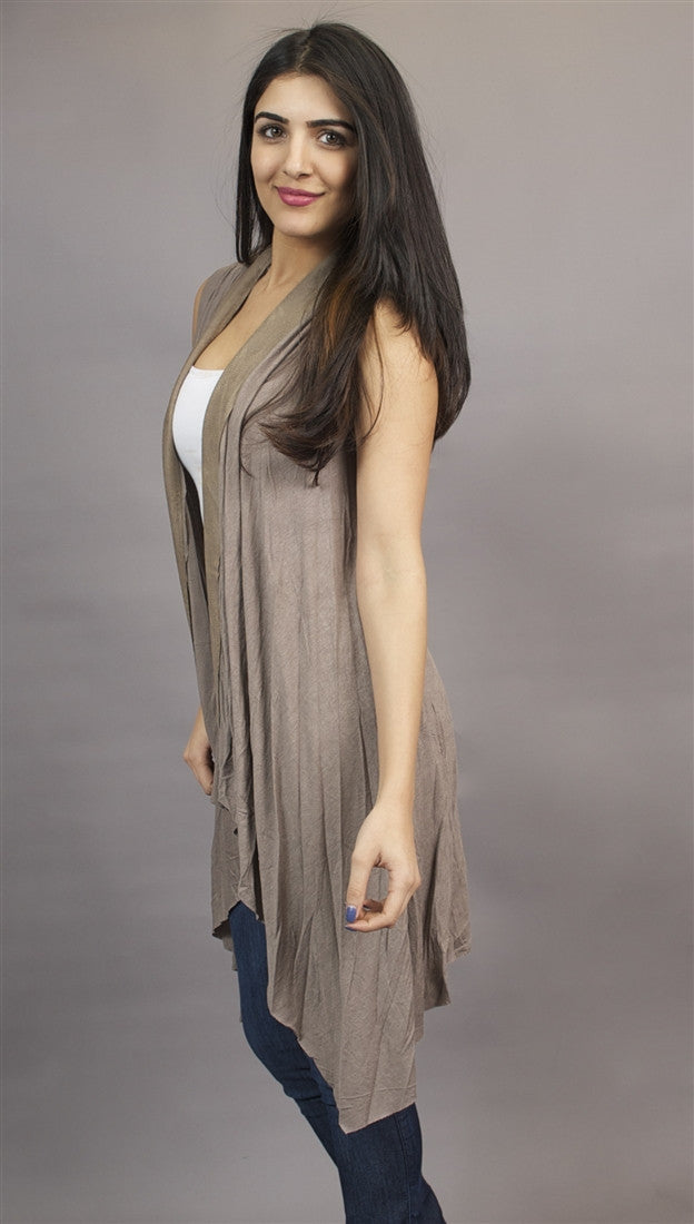 Miilla Shawl Drape 2-Button Dress Vest