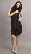 Miilla Knit Dress with Drape Panel in Black