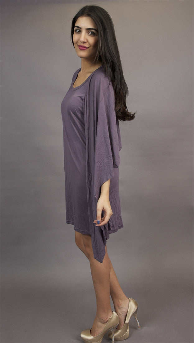 Miilla Knit Dress with Drape Panel in Purple