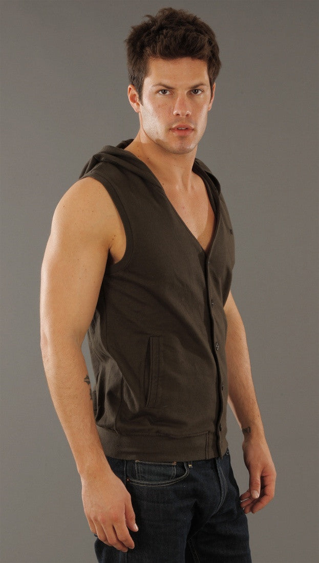 Morphine Generation Button Down Hooded Vest