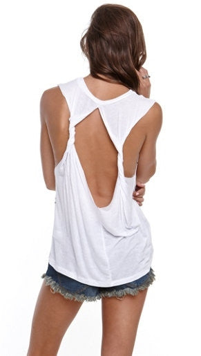 Morning Warrior Big Skull Twist Back Moto Tank
