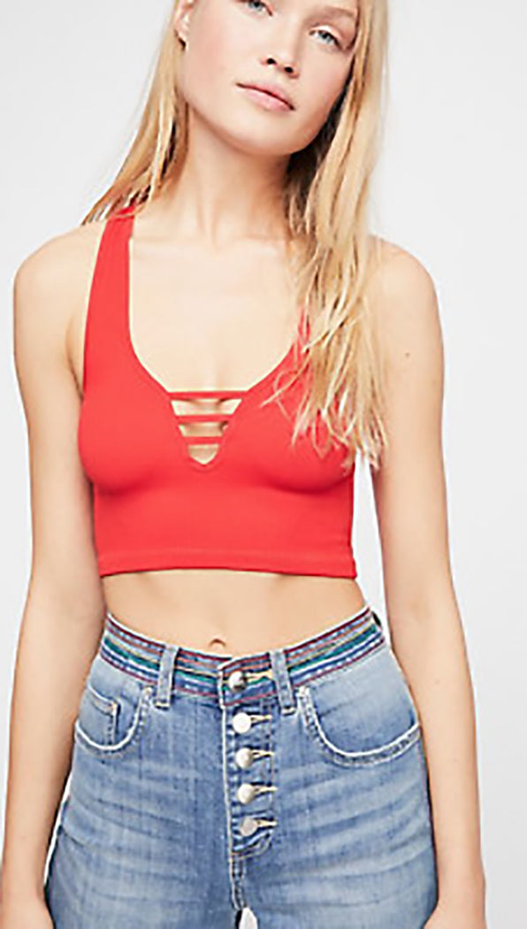 Free People Strapped Scoop Brami Pink Bra Bralette I ShopAA