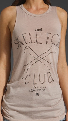 One Teaspoon Skeleton Club Ryder Tank in Wheat