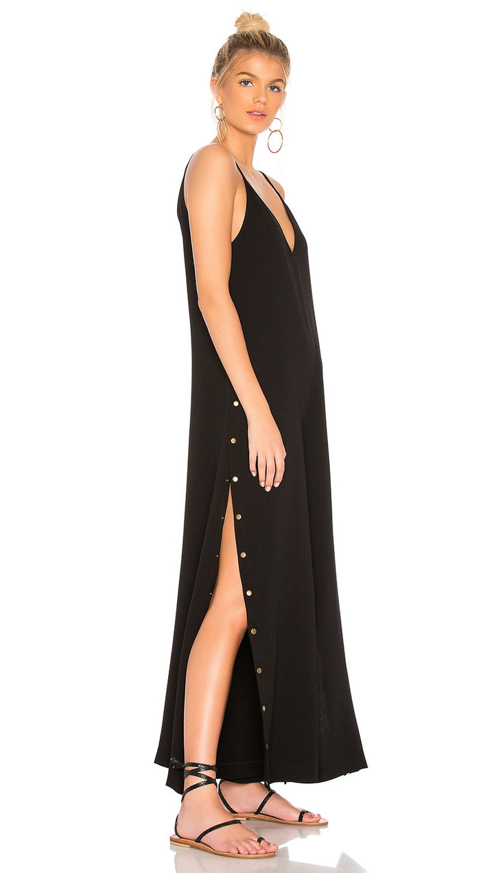 One Teaspoon Rosaline Studded Pants Jumpsuit V Neck Stud Black | ShopAA