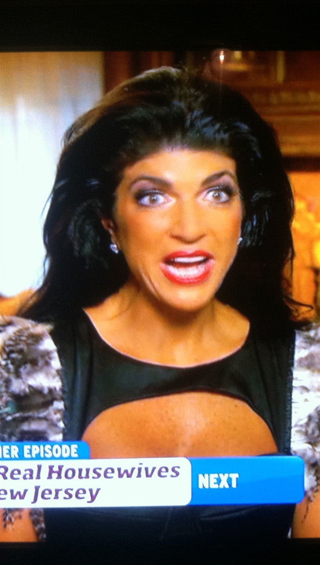 Pascucci Mazzello Feather Dress in Black as seen on Teresa Giudice