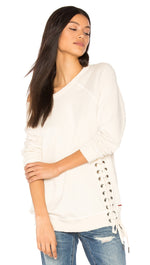 n:Philanthropy Mika Lace Up Side Detail Sweatshirt Magic White