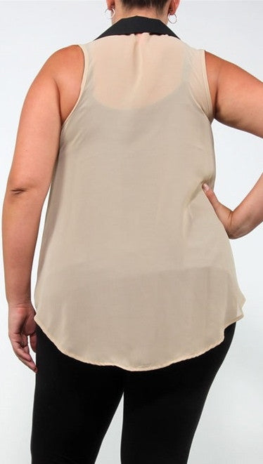 Plus size chiffon tank top top