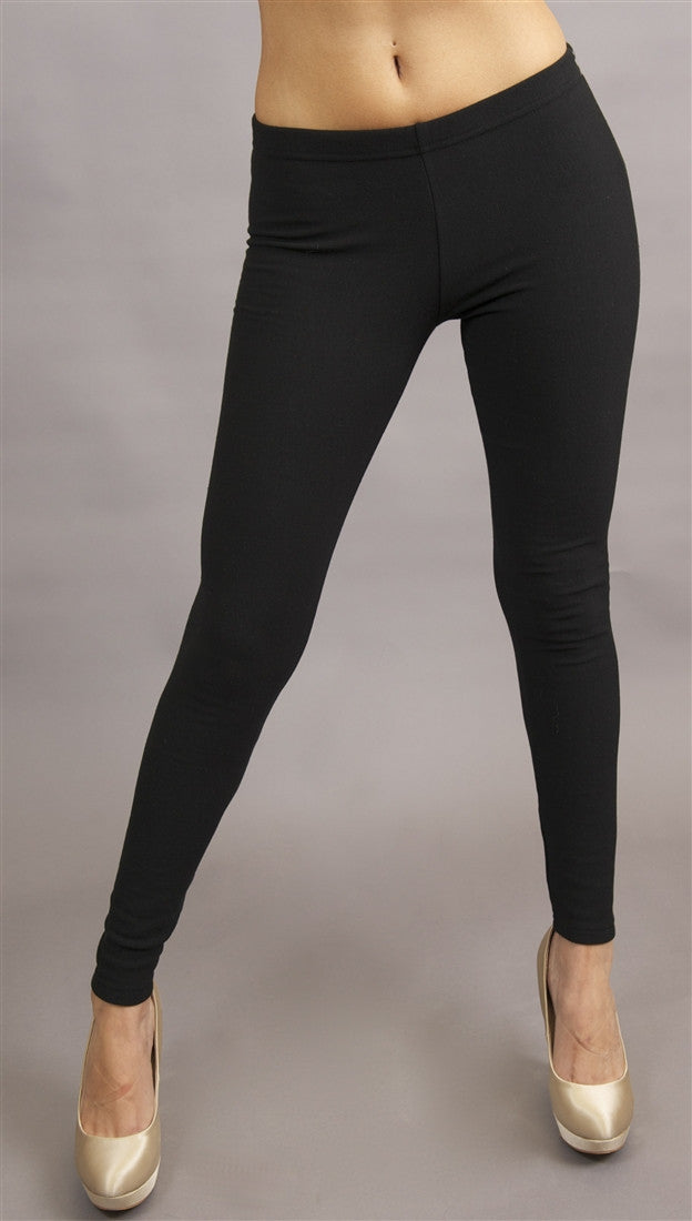 Stitched Fleece Lined Leggings in Black by Plush @ Apparel