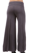 Plus Size Wide Leg Pants with Waist Tie in Charcoal