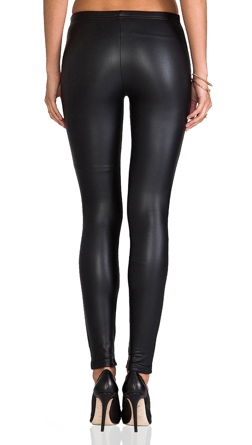 Plush Fleece Lined Liquid Legging Pleather Faux Leather | ShopAA