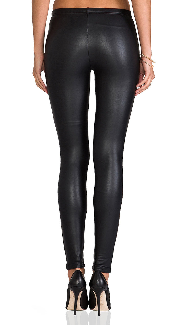 Plush Fleece Lined Liquid Legging Pleather Faux Leather | ShopAA