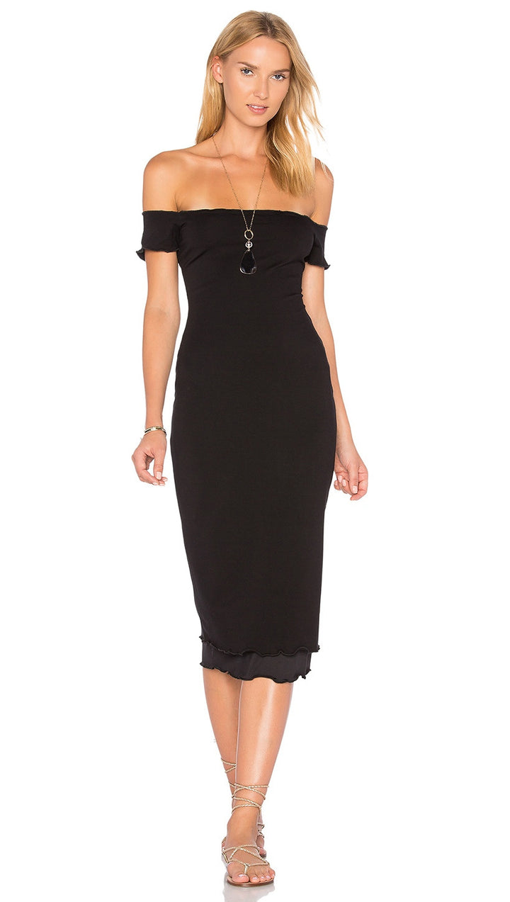 Privacy Please Caperton Midi Dress Black Off The Shoulder 