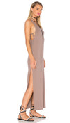 Privacy Please Peale Cut Out Ties Slit Maxi Dress