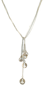Apparel Addiction Jewelry Peace Sign Charm Knot Chain Necklace