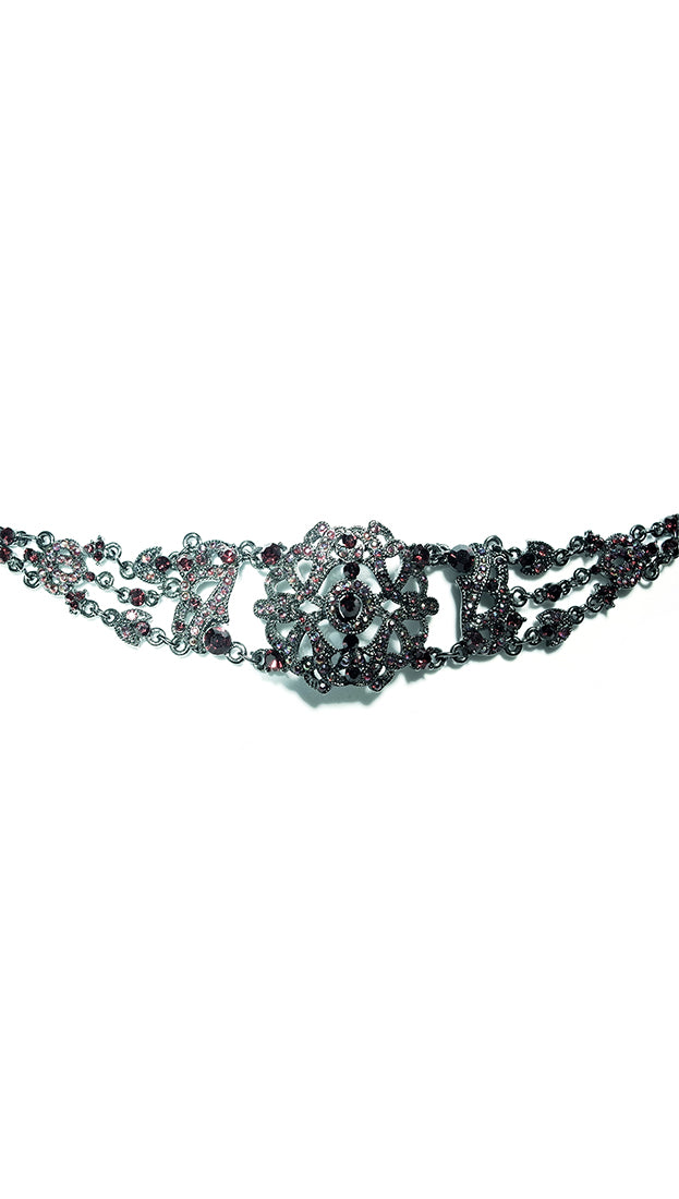 ShopAA Jewelry Vintage Floral Red Rhinestone Choker Necklace … 