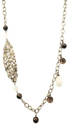  ShopAA Jewelry Asymmetrical Gold Plate Charm Stone Necklace 