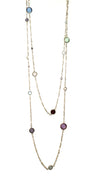 Apparel Addiction Multicolor Stone Wrap Gold Chain Necklace