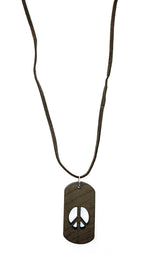  ShopAA Jewelry Wood Charm Peace Sign Cutout Necklace 