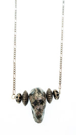 	Lynnie B. Multi-Colored Stone Skull Bead Necklace Jewelry 