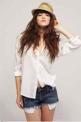 Raven Logan Cut Off Shorts w/ Exposed Pocketing in Epic