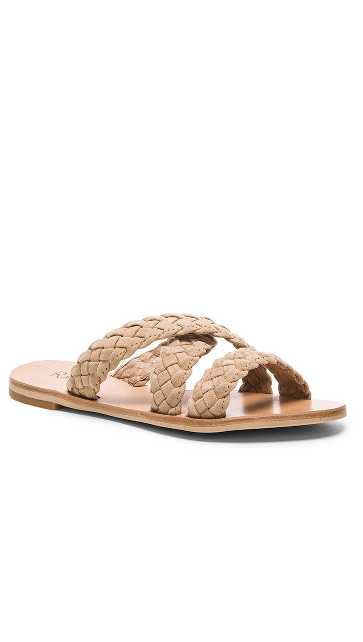 Raye Sahara Sandal Nude Slip On Flat Braided Shoes