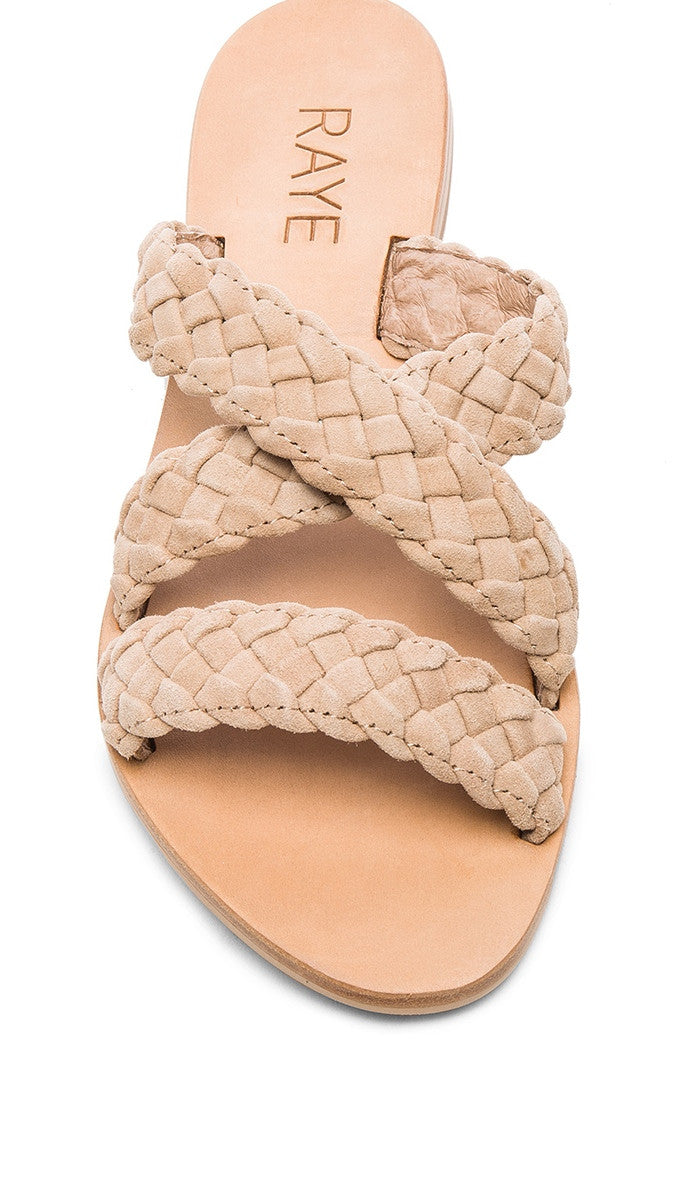 Raye Sahara Sandal Nude Braided Suede Flats