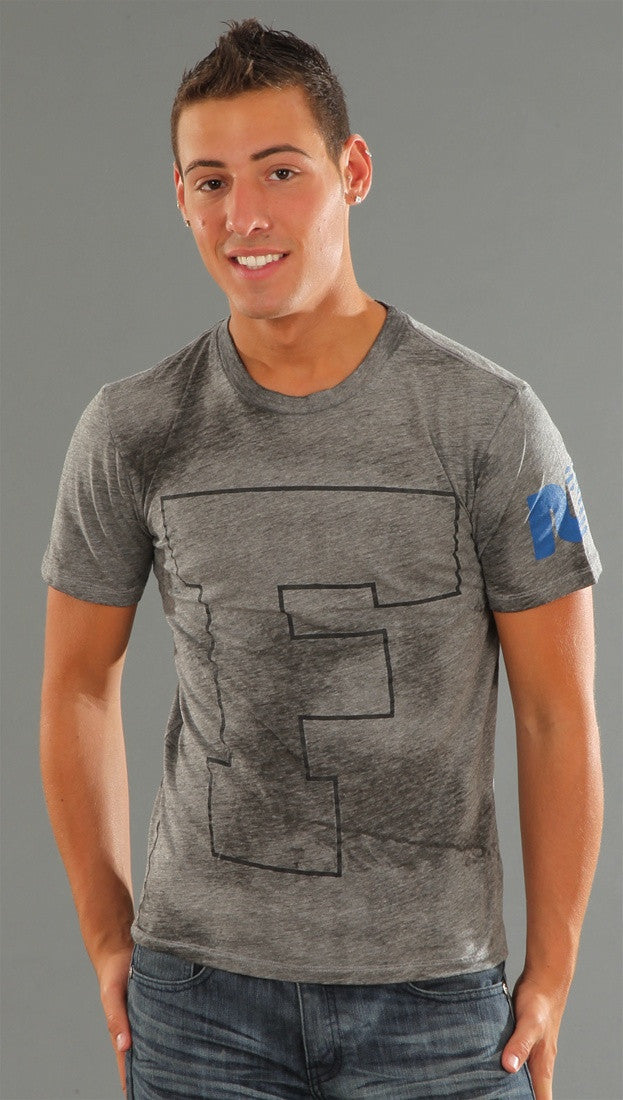 Rebel Yell F.U. Crew Neck Tee in Heather Grey