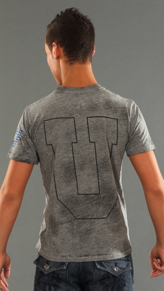 Rebel Yell F.U. Crew Neck Tee in Heather Grey