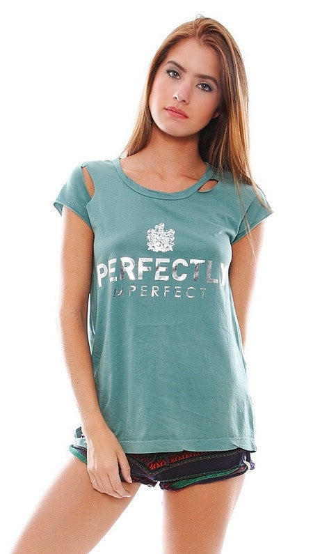 Rebel Yell Perfect Torn Tee in Seafoam