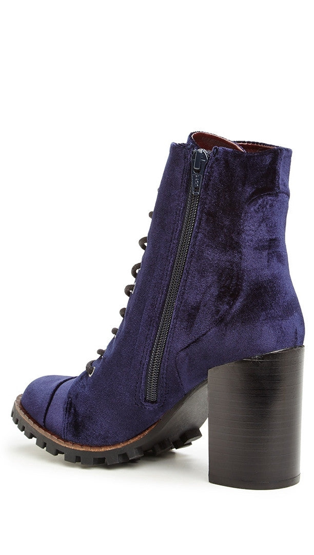 Blue velvet sales lace up boots