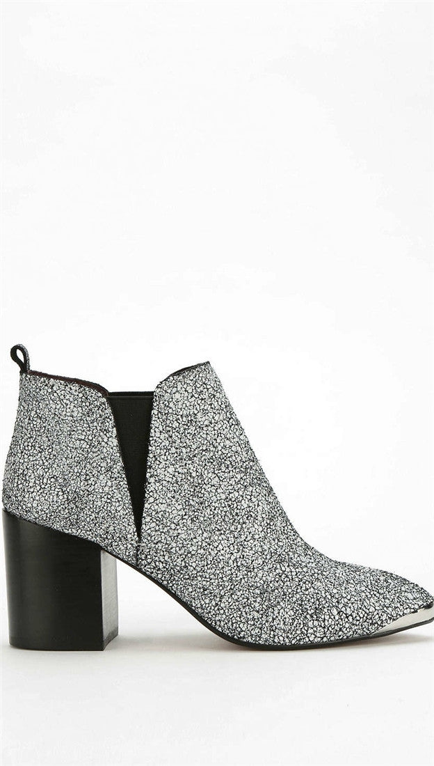Report Signature Toby White Crackle Pointed Toe Booties