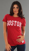 Retro Sport Boston University Washed Crew Neck Tee in Red